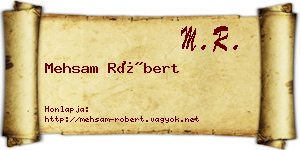 Mehsam Róbert névjegykártya